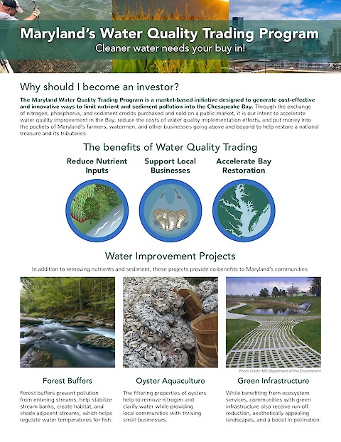 Maryland Department of the Environment Water Quality Trading Program Newsletter (Page 1)
