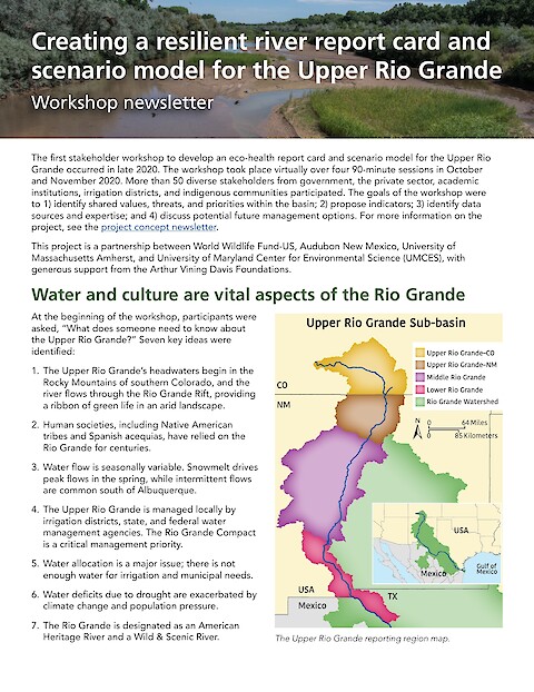 Creating a resilient river report card and scenario model for the Upper Rio Grande (Page 1)