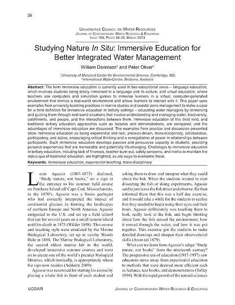 Studying Nature In Situ: Immersive Education for Better Integrated Water Management (Page 1)