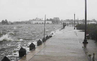 Storm surge in Cambridge, MD. Photo by Logan Bilbrough.